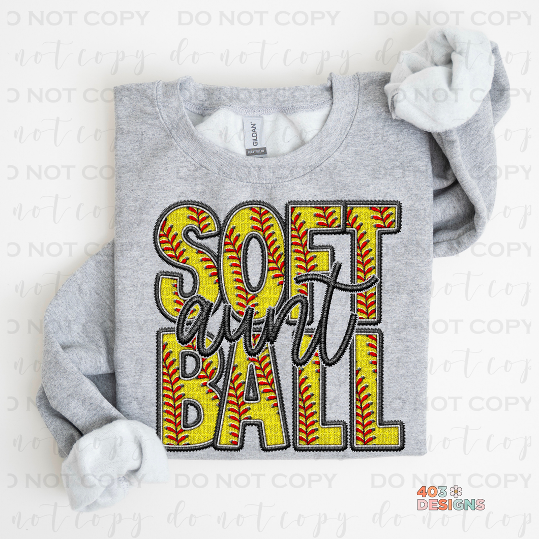 Faux Softball Personalized DTF Transfer