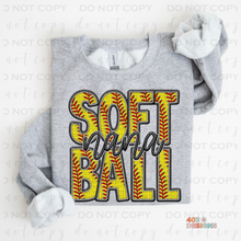 Load image into Gallery viewer, Faux Softball Personalized DTF Transfer
