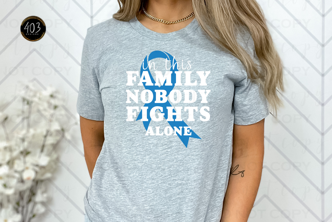 Nobody Fights Alone Diabetes Awareness DTF Transfer