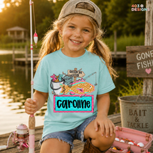 Load image into Gallery viewer, Fishing Nameplate Girl DTF Transfer
