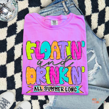 Load image into Gallery viewer, Floatin And Drinkin All Summer Long DTF Transfer
