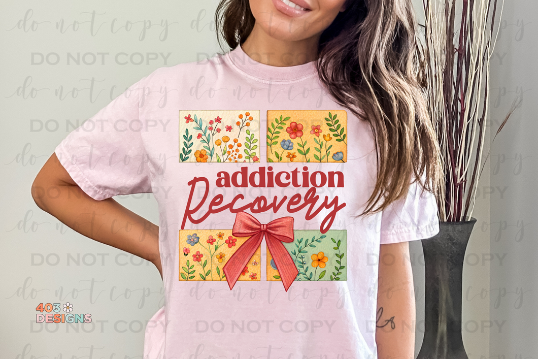 Addiction Recovery Floral DTF Transfer