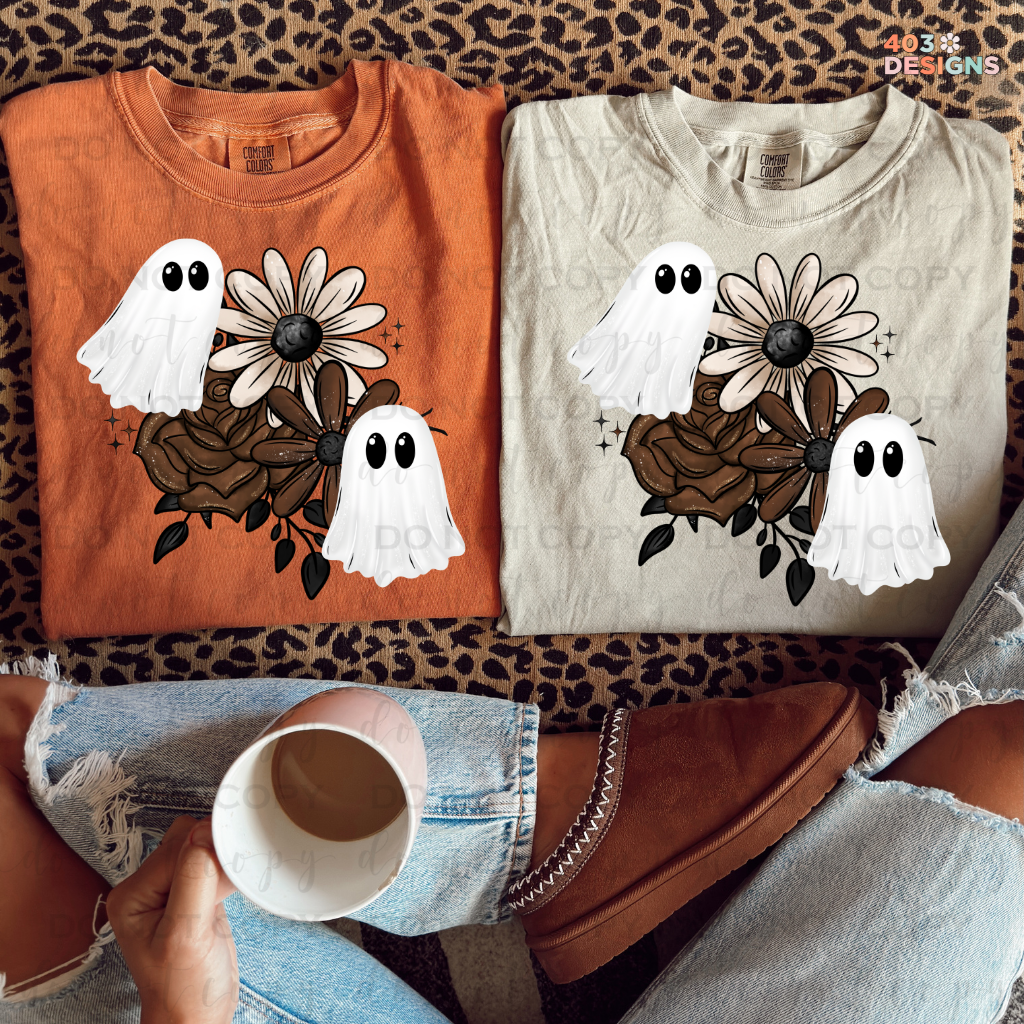 Floral Ghosty DTF Transfer