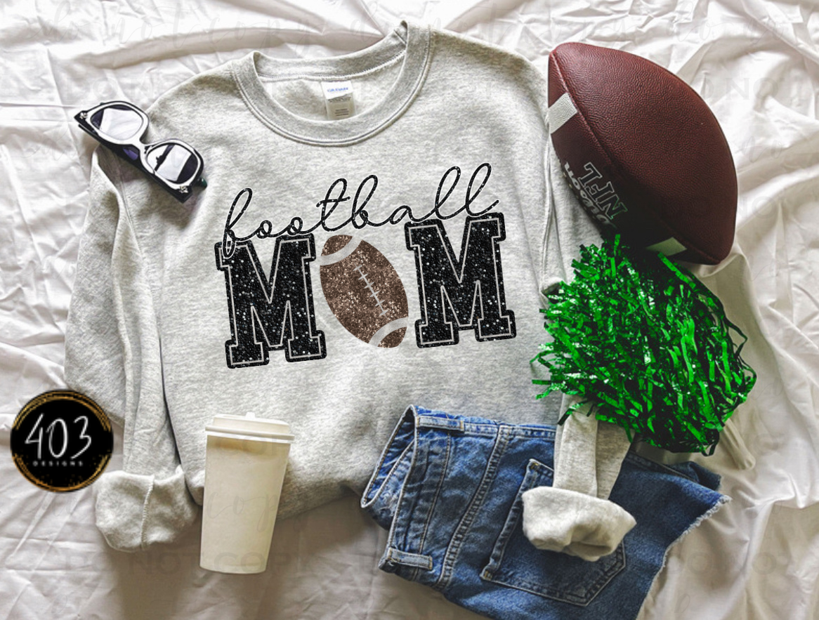 Football Mom Faux Sequin DTF Transfer – 403Designs