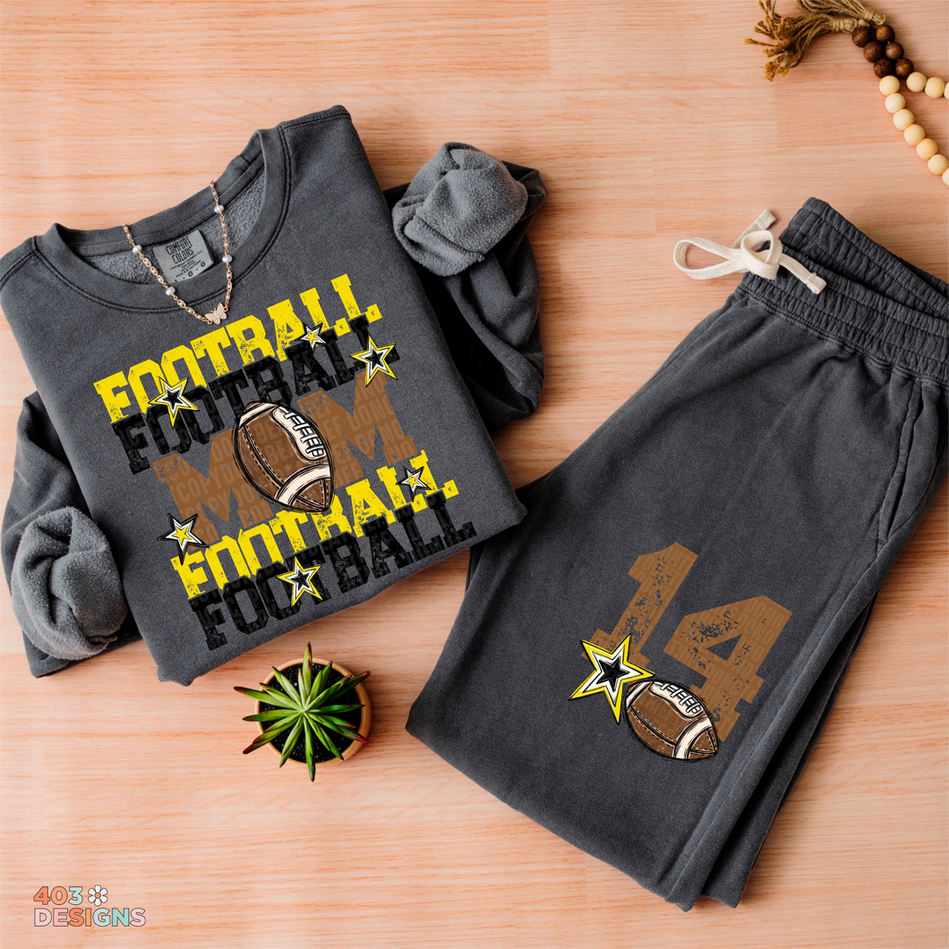 Football Mom Stars Personalized DTF Transfer