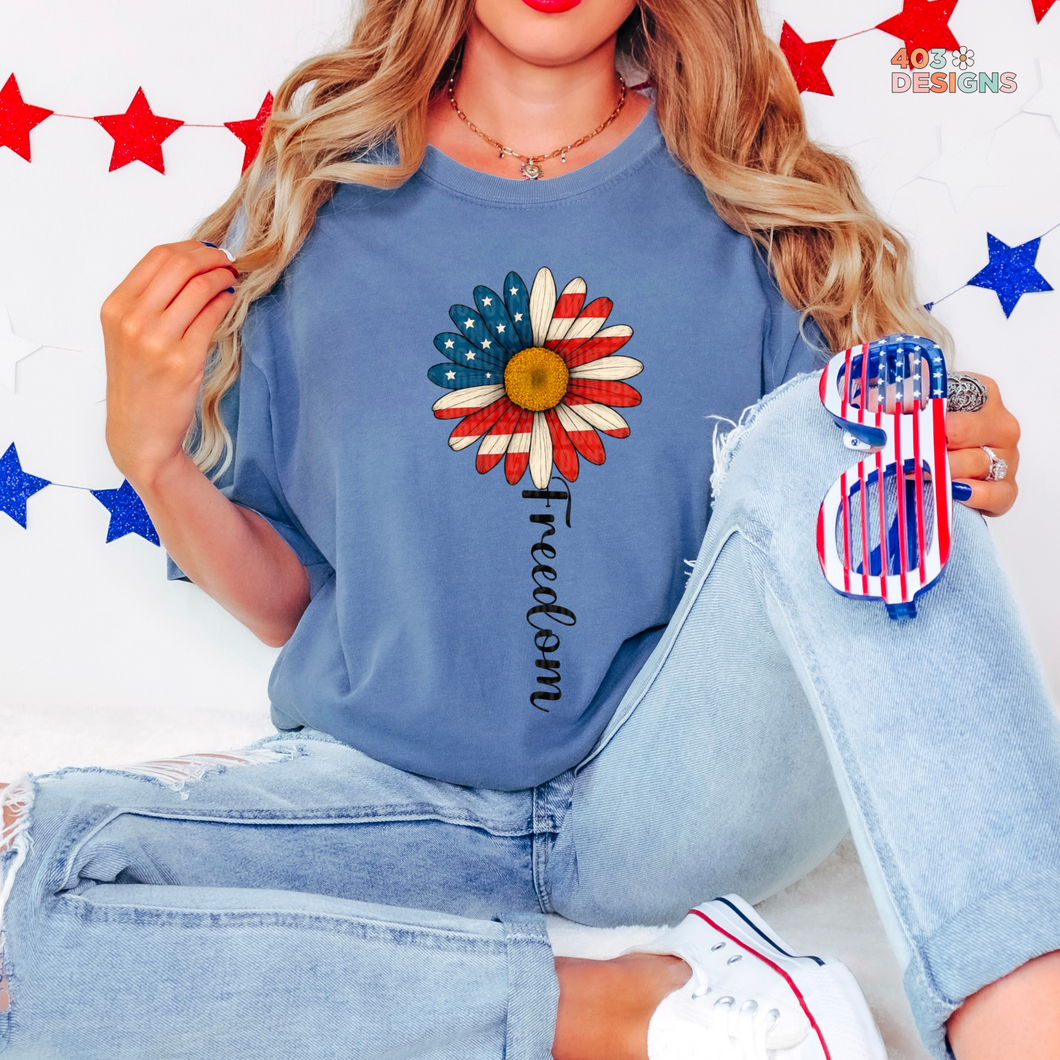 Freedom Sunflower DTF Transfer