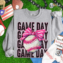 Load image into Gallery viewer, Game Day Bow Baseball DTF Transfer

