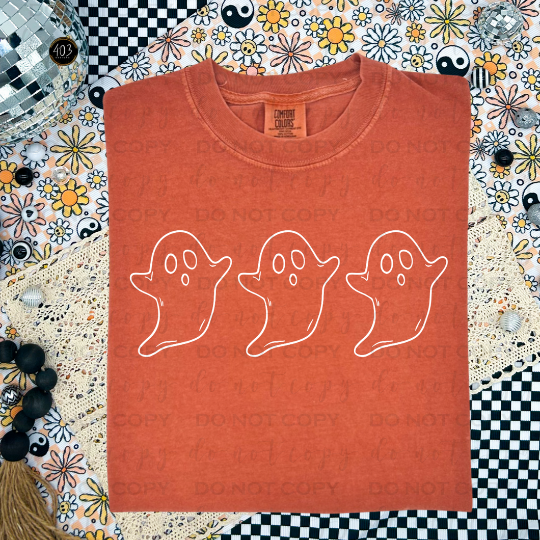 Ghosts Glow Puff Screen Print Transfer