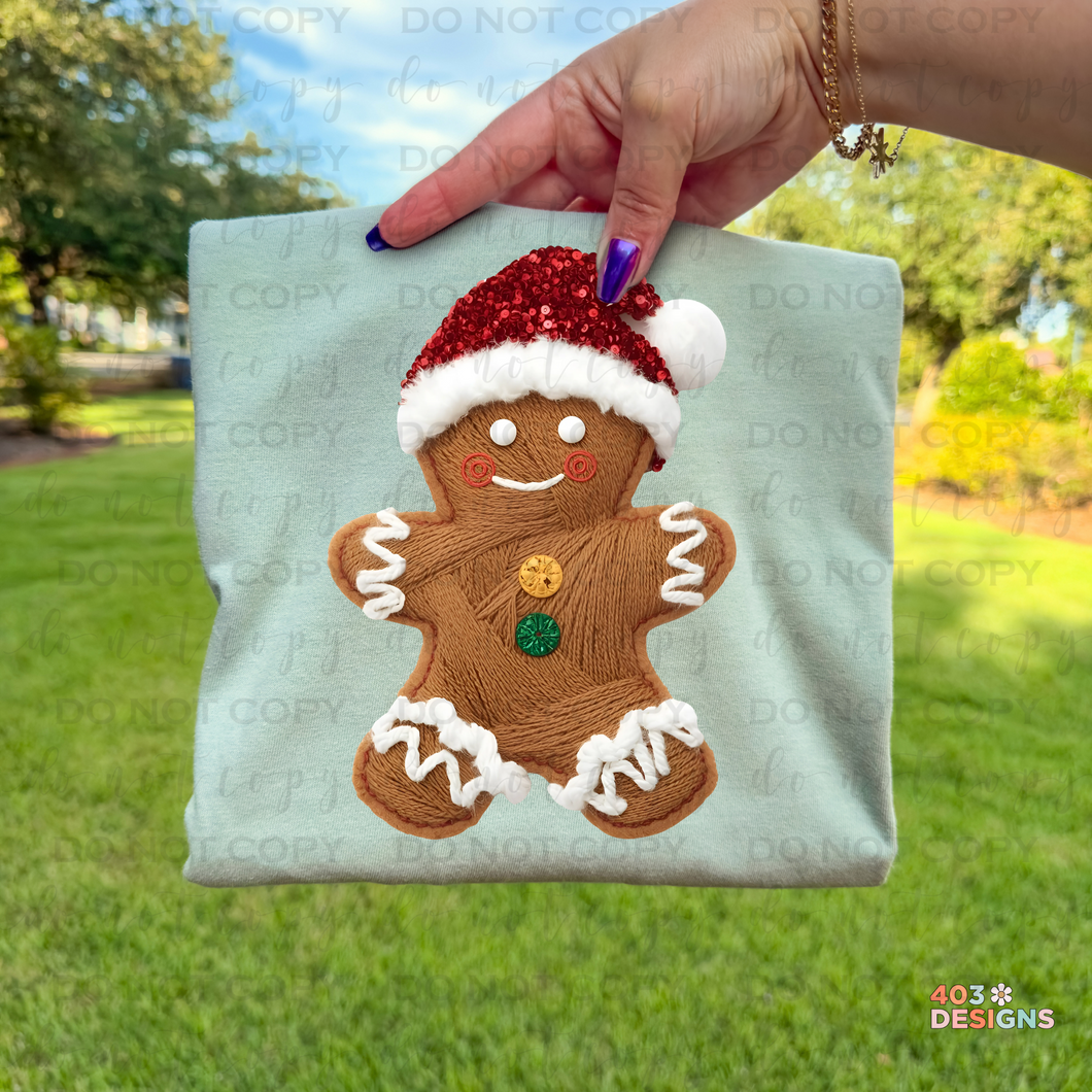 Gingerbread Yarn DTF Transfer