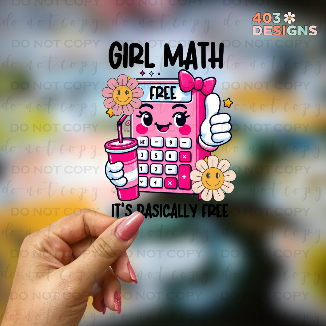 Girl Math UV Sticker