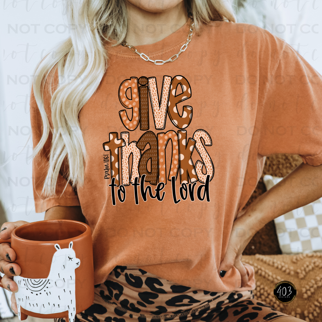 Give Thanks DTF Transfer