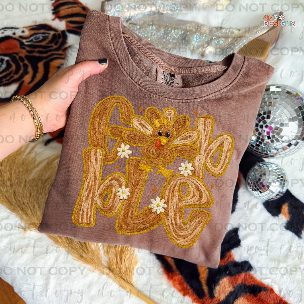 Gobble Faux Yarn DTF Transfer