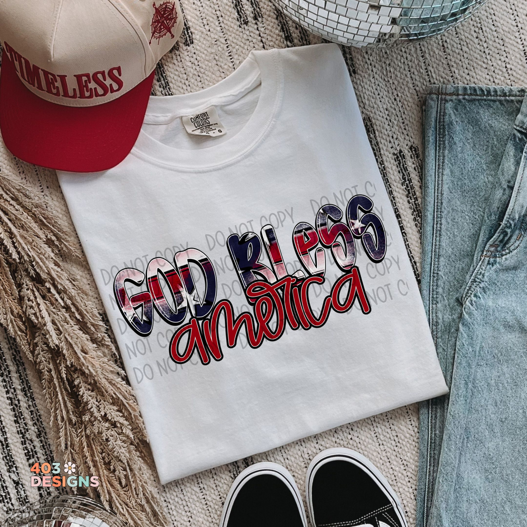 God Bless America DTF Transfer