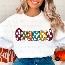 Load image into Gallery viewer, Fall Dots Name DTF Transfer
