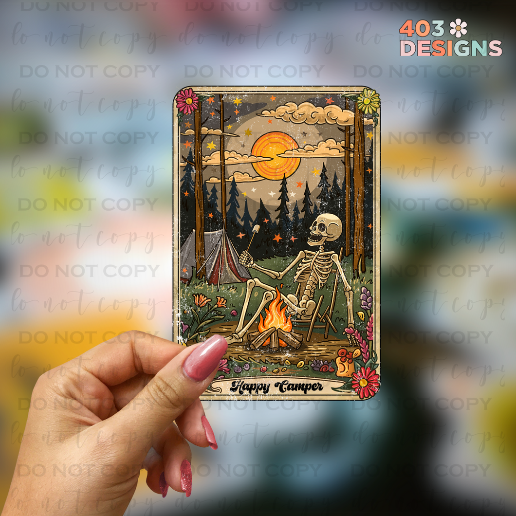 Happy Camper Tarot UV Sticker