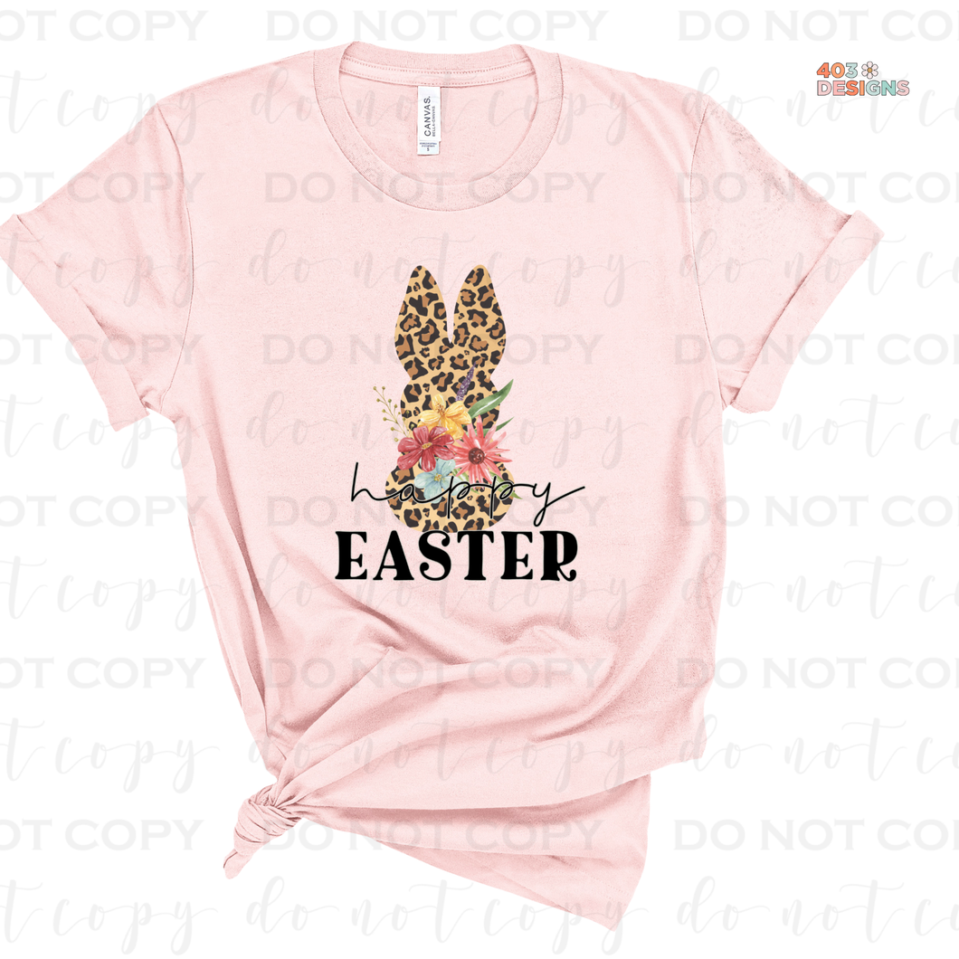 Happy Easter Leopard Bunny DTF Transfer