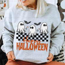 Load image into Gallery viewer, Happy Halloween Checkered Ghost DTF Transfer
