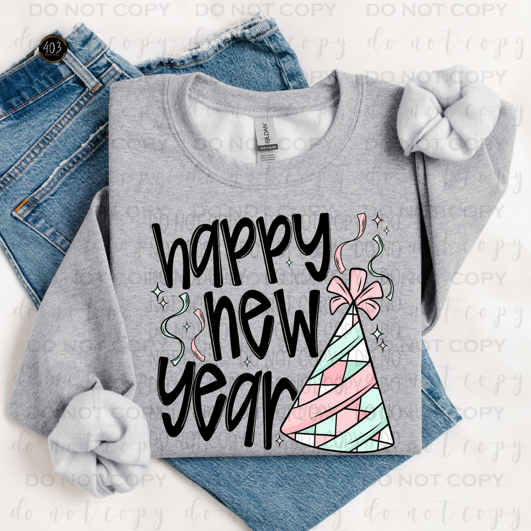 Happy New Year Retro Pastels DTF Transfer