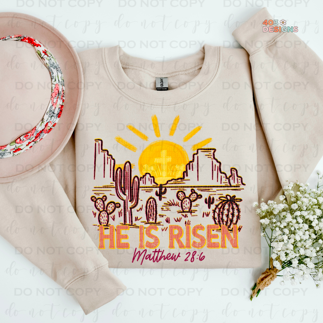 He Is Risen Matthew 28:6 DTF Transfer