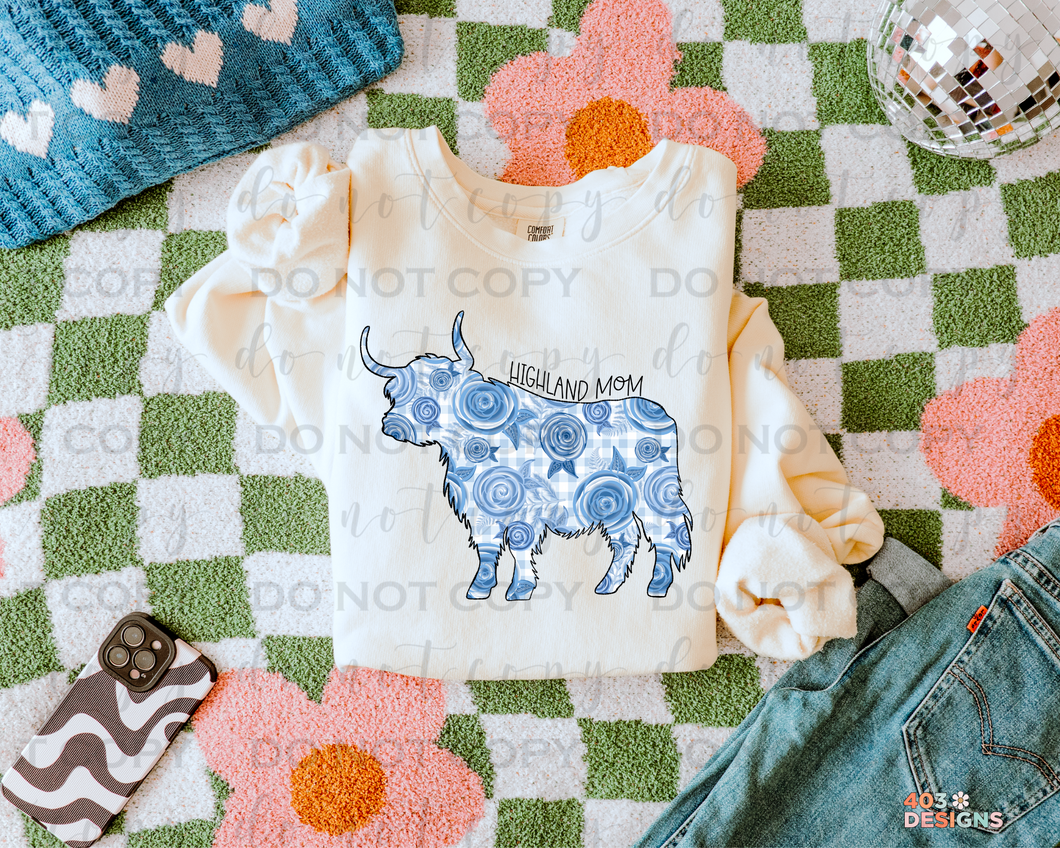 Highland Mom Floral DTF Transfer