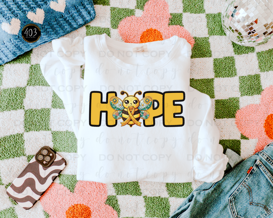 Hope Ribbon Bee DTF Transfer