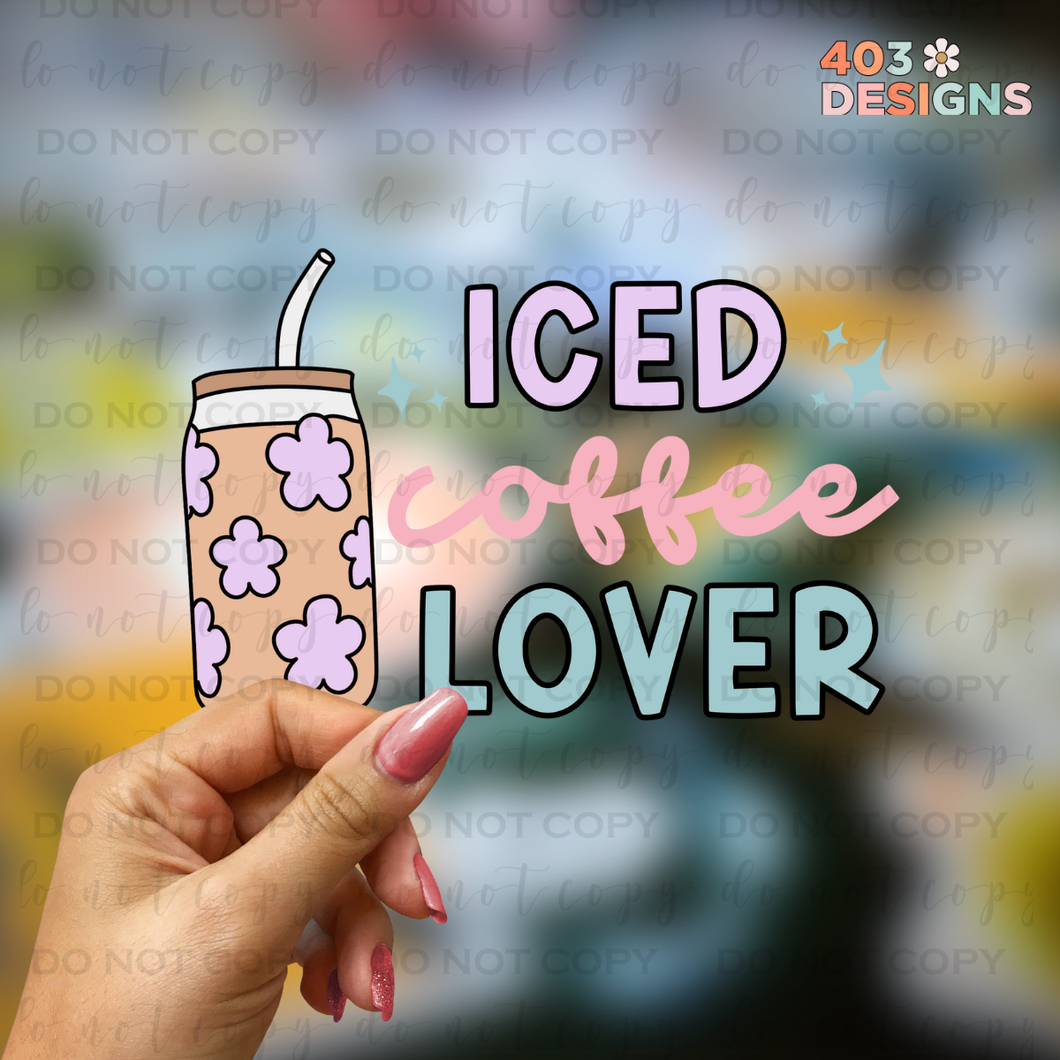 Iced Coffee Lover UV Sticker