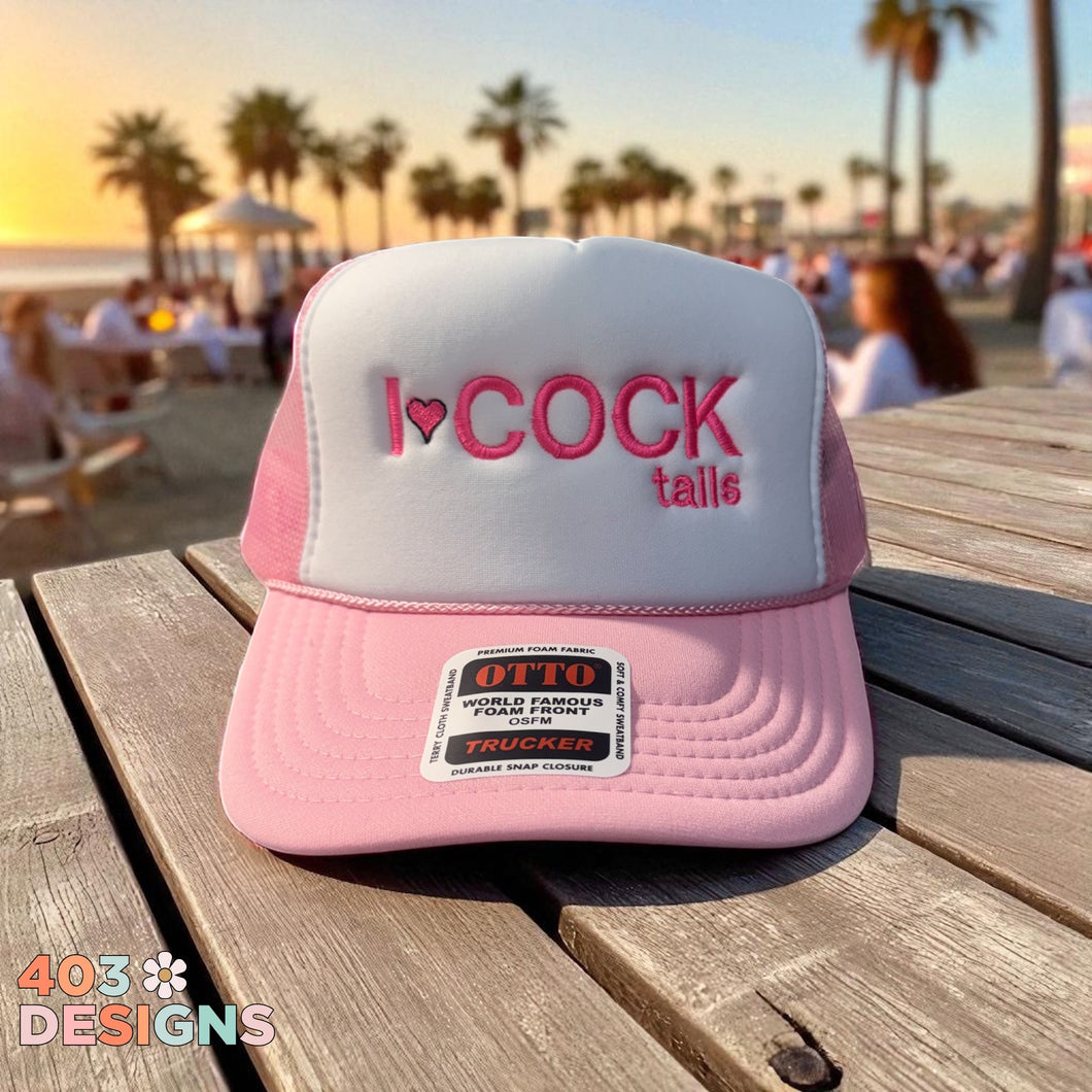 I Love Cocktails Embroidered Trucker Hat