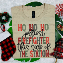Load image into Gallery viewer, Ho Ho Ho Jolliest Firefighter DTF Transfer

