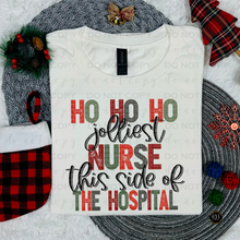 Load image into Gallery viewer, Ho Ho Ho Jolliest Nurse DTF Transfer
