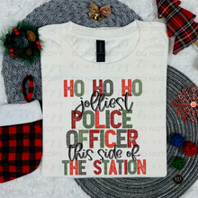Load image into Gallery viewer, Ho Ho Ho Jolliest Police Officer DTF Transfer
