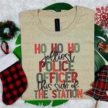 Load image into Gallery viewer, Ho Ho Ho Jolliest Police Officer DTF Transfer

