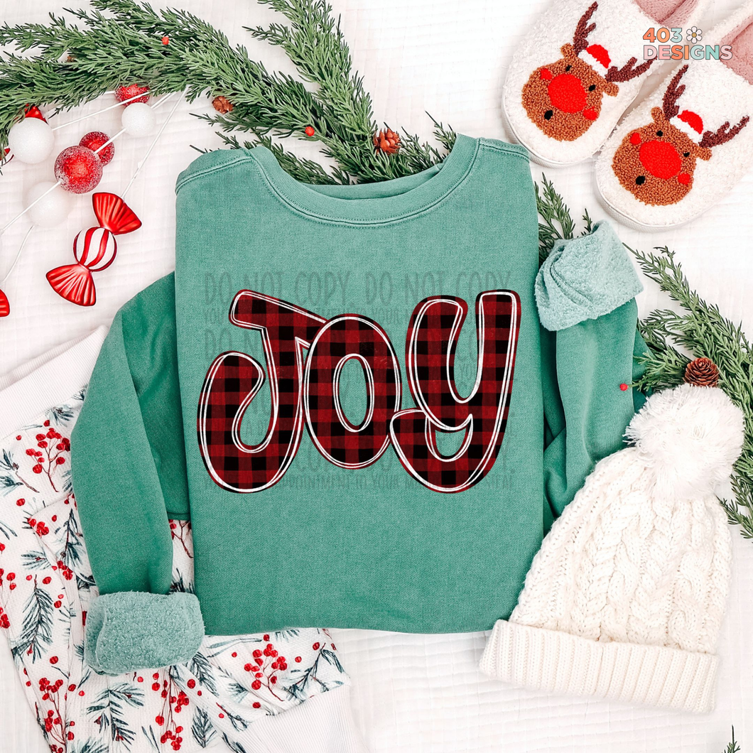 Joy Funky Doodle Buffalo Check DTF Transfer