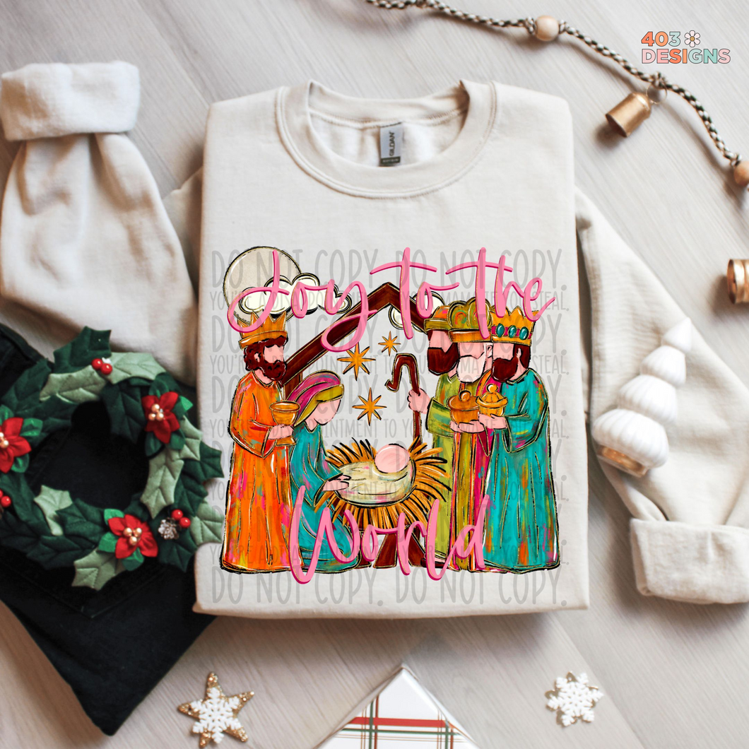 Joy To The World Nativity DTF Transfer