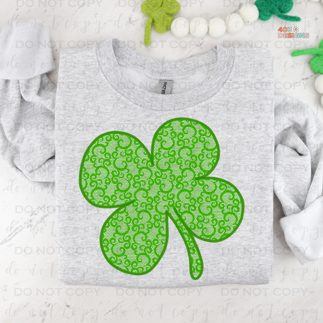 Lace Shamrock DTF Transfer