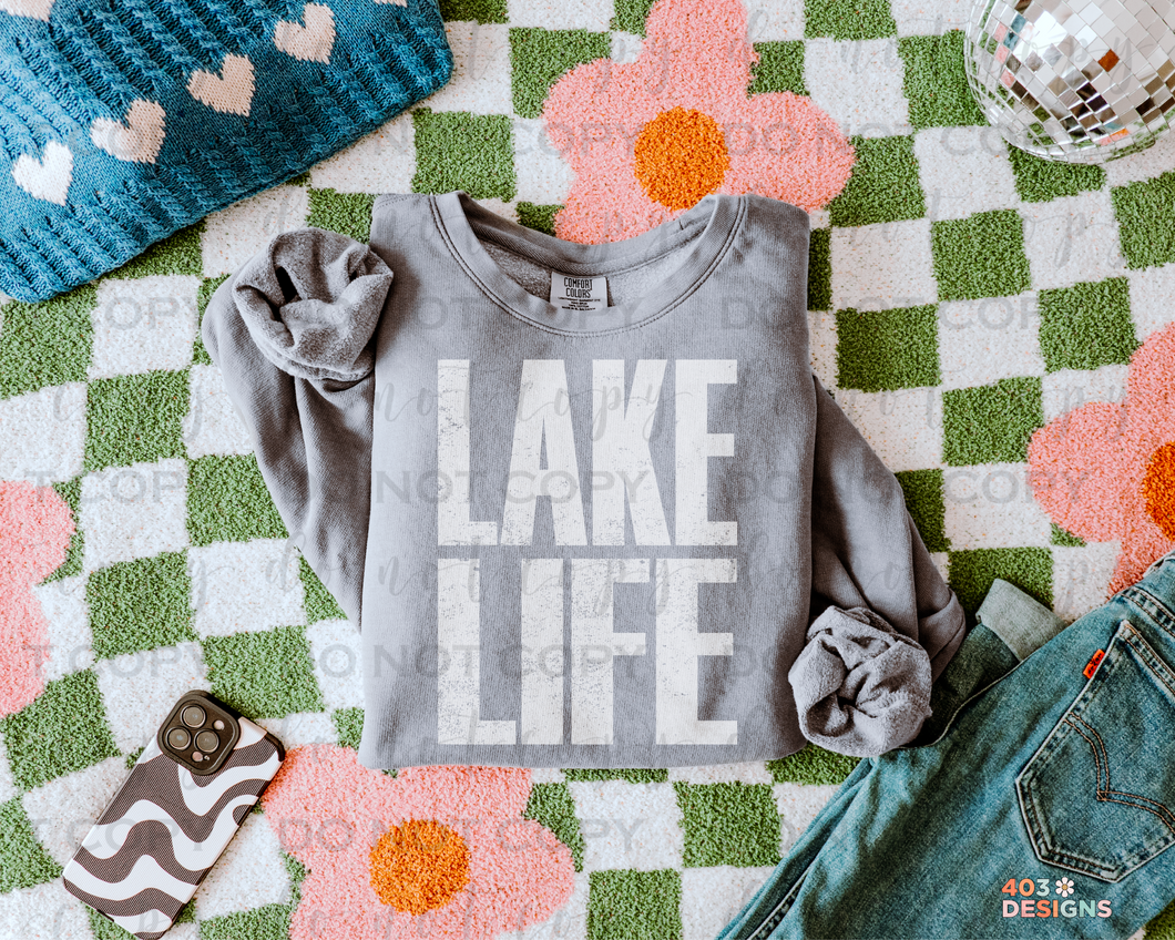 Lake Life Distressed DTF Transfer