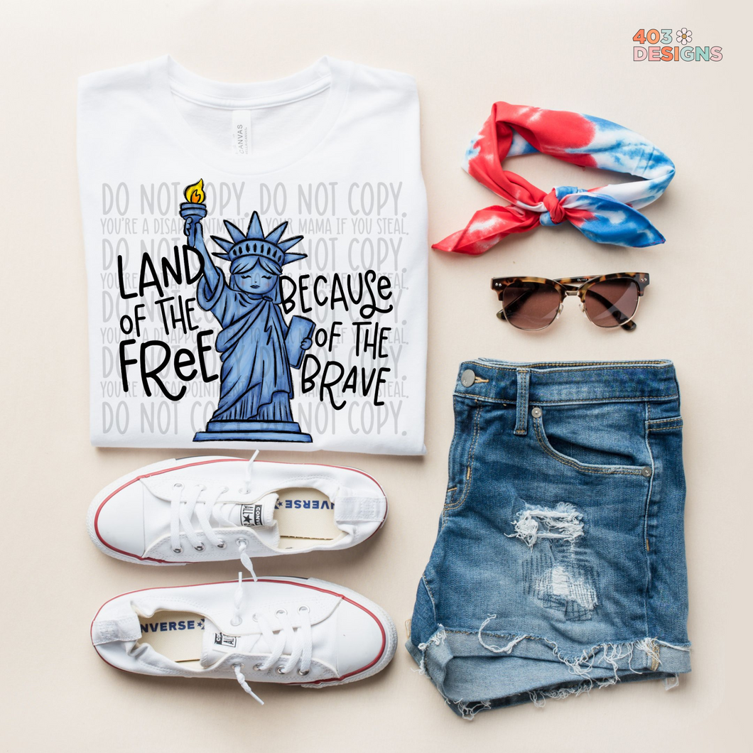 Land Of The Free Lady Liberty DTF Transfer