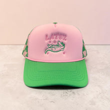 Load image into Gallery viewer, Later Gator Pink Green Checkered Embroidered Hat

