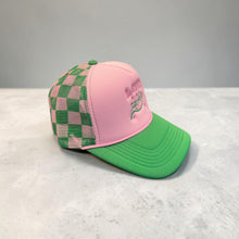 Load image into Gallery viewer, Later Gator Pink Green Checkered Embroidered Hat
