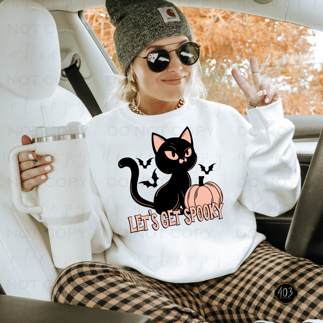 Let's Get Spooky Cat DTF Transfer