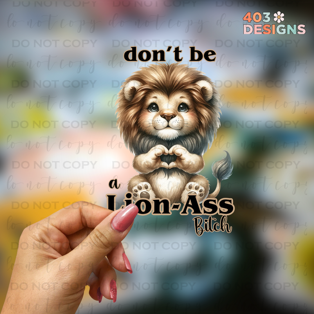 Lion A** B UV Sticker