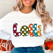Load image into Gallery viewer, Fall Dots Name DTF Transfer
