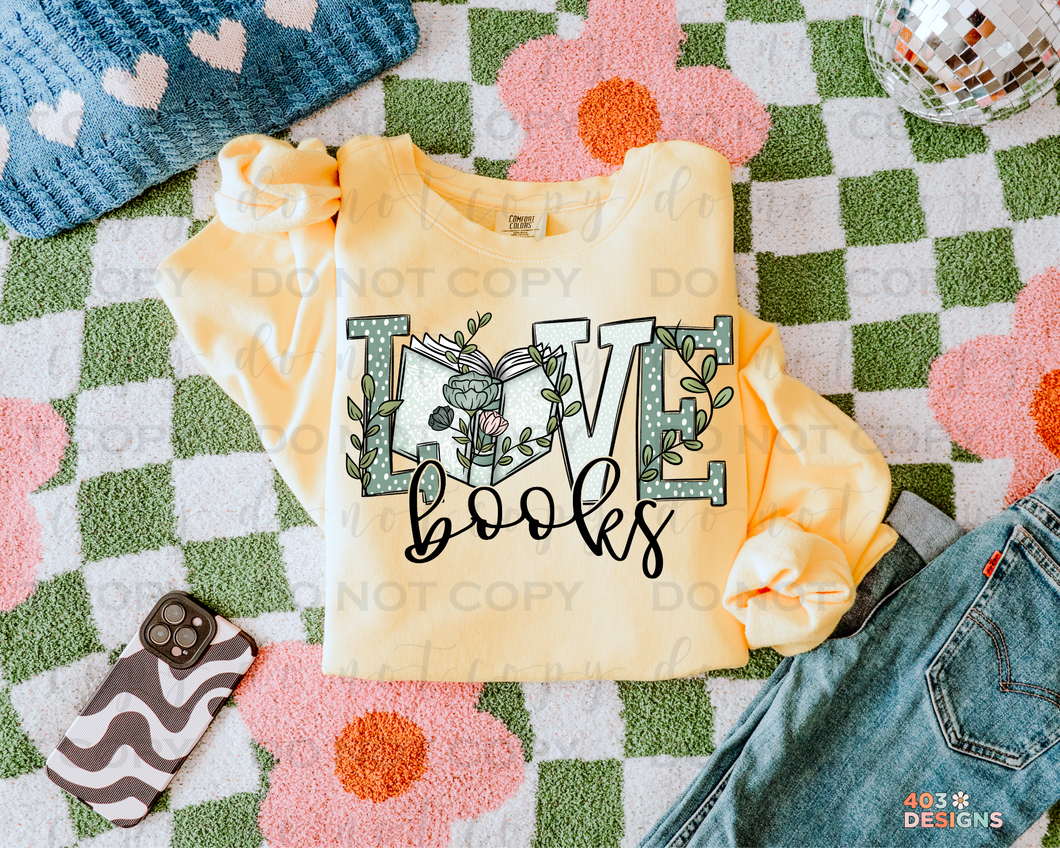 Love Books DTF Transfer