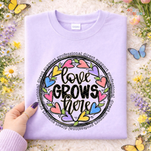 Load image into Gallery viewer, Love Grows Here Personalized DTF Transfer
