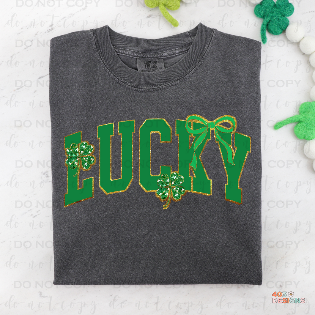 Lucky Shamrock Bow DTF Transfer