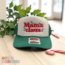 Load image into Gallery viewer, Mama Claus Embroidered Foam Trucker Hat
