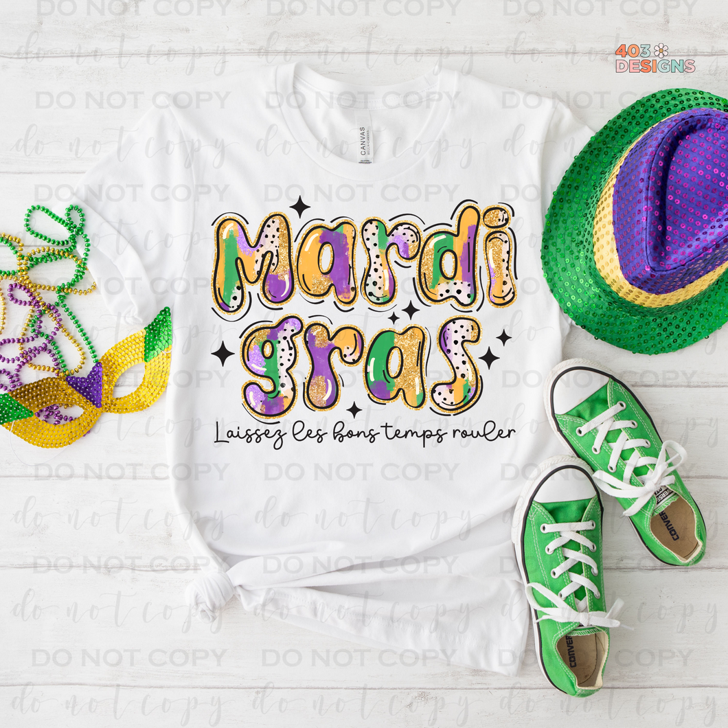 Mardi Gras Brushstrokes DTF Transfer