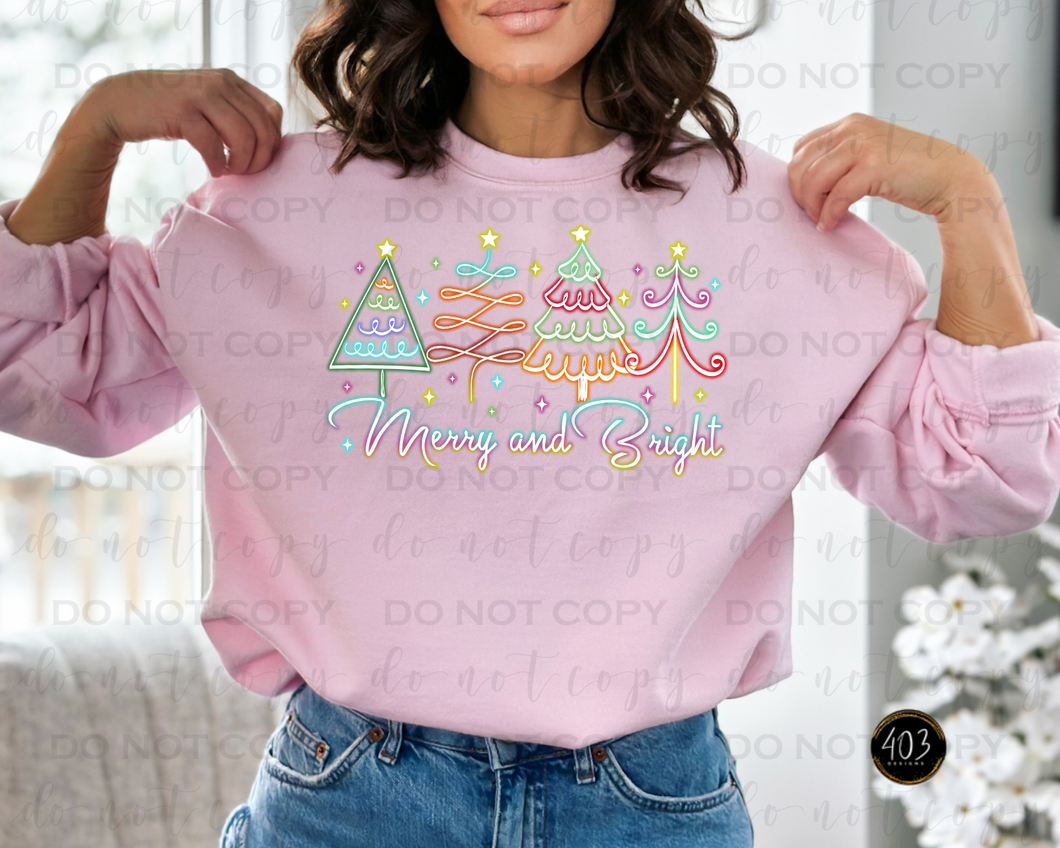Merry & Bright Neon DTF Transfer