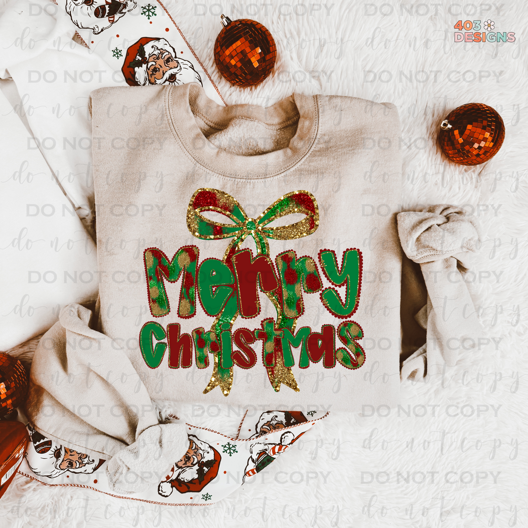Merry Christmas Plaid DTF Transfer