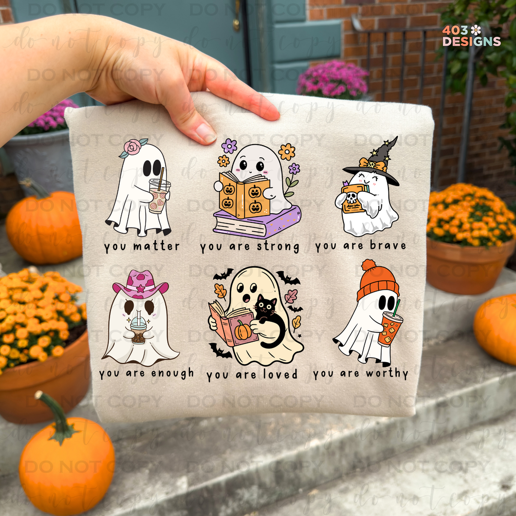 Motivational Halloween Ghosts DTF Transfer