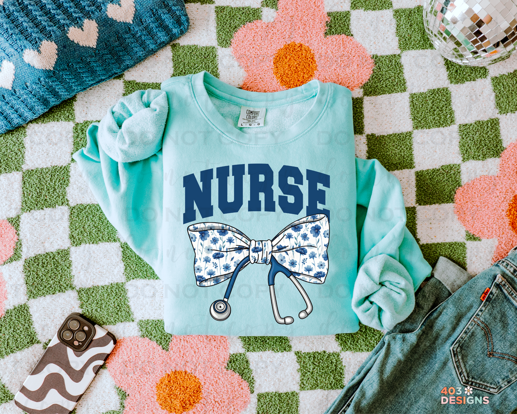 Nurse Floral Stethoscope DTF Transfer